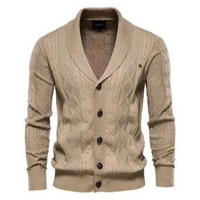 Cardigan Masculino de Tricot com Gola Smooking Elegance