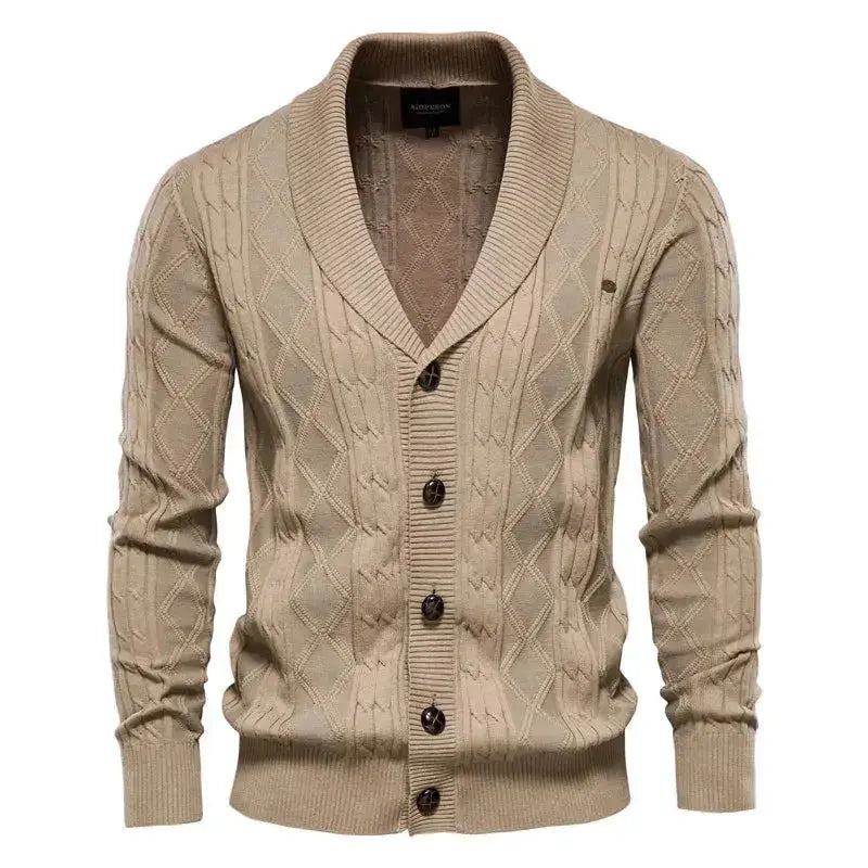 Cardigan Masculino de Tricot com Gola Smooking Elegance
