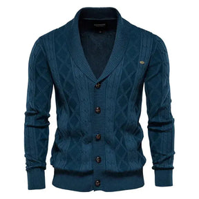 Cardigan Masculino de Tricot com Gola Smooking Elegance