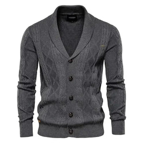 Cardigan Masculino de Tricot com Gola Smooking Elegance