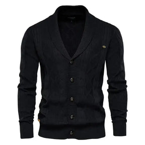 Cardigan Masculino de Tricot com Gola Smooking Elegance
