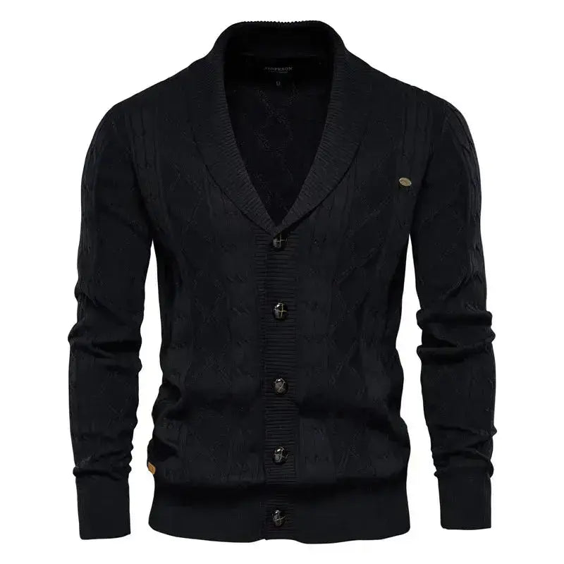 Cardigan Masculino de Tricot com Gola Smooking Elegance