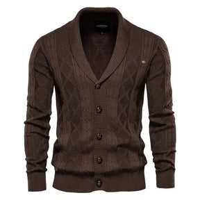 Cardigan Masculino de Tricot com Gola Smooking Elegance