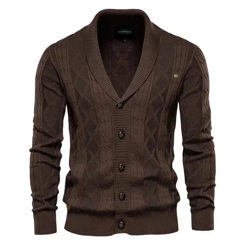 Cardigan Masculino de Tricot com Gola Smooking Elegance
